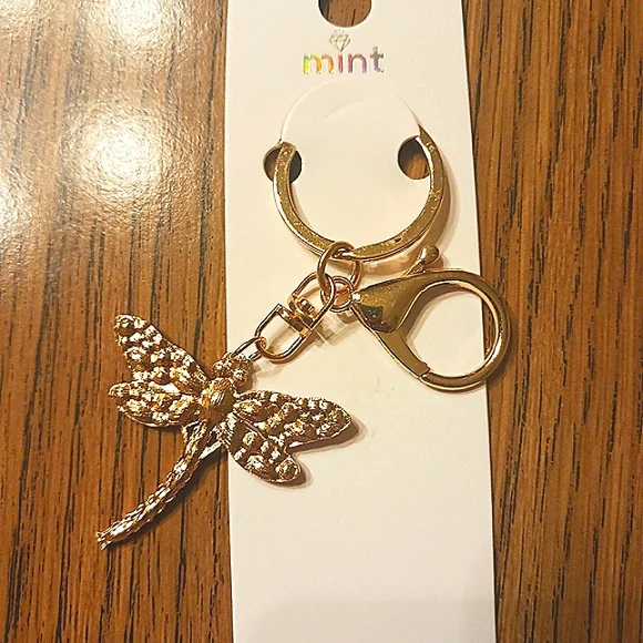 Mint Gold and Red Dragonfly Key Holder - Picture 2 of 5